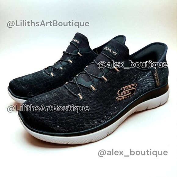 Skechers Slip-In Summits Black Slip-on Memory Foam Sneakers(F030)-Size 9 Women - Picture 5 of 11